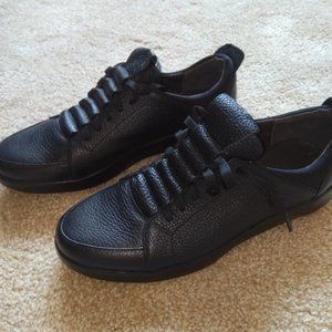 Custom made Leather black men sneakers shoes size 9